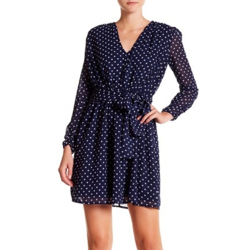 NWT Walter Baker Flavia Polk Dot Navy Dress